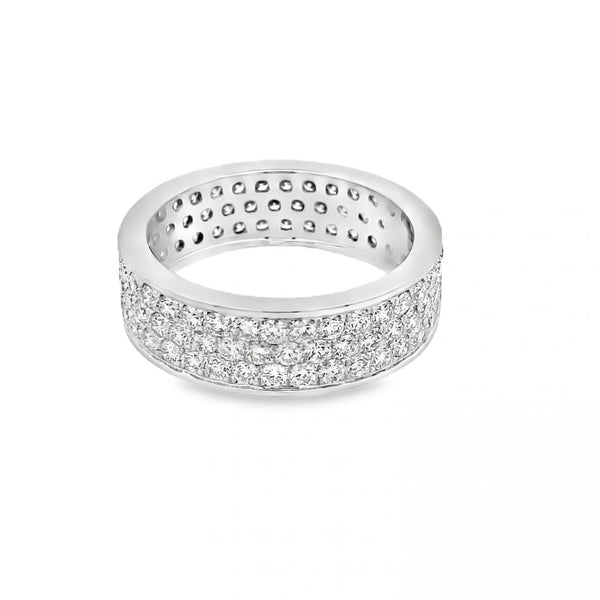 Gents 18ct White Gold Diamond Eternity Band - Size R½ - 2.67ct