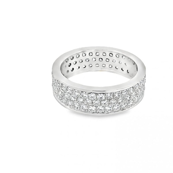 Gents 18ct White Gold Diamond Eternity Band - Size R½ - 2.67ct