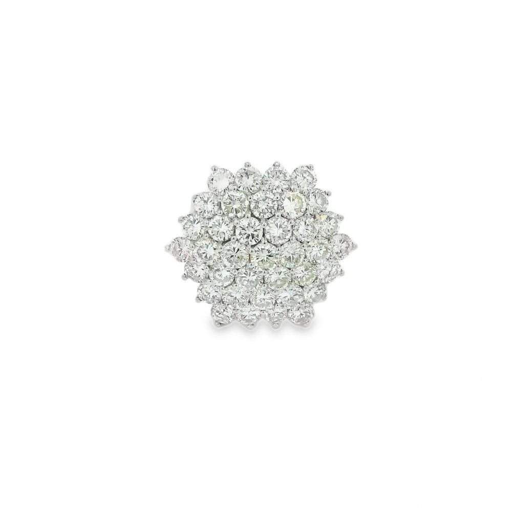 Ladies 18ct Yellow Gold Diamond Cluster Ring - 5.18ct - N½