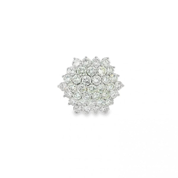Ladies 18ct Yellow Gold Diamond Cluster Ring - 5.18ct - N½