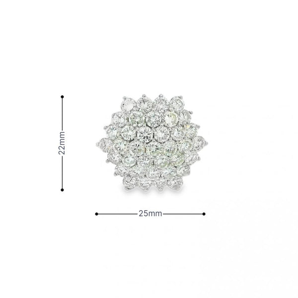 Ladies 18ct Yellow Gold Diamond Cluster Ring - 5.18ct - N½