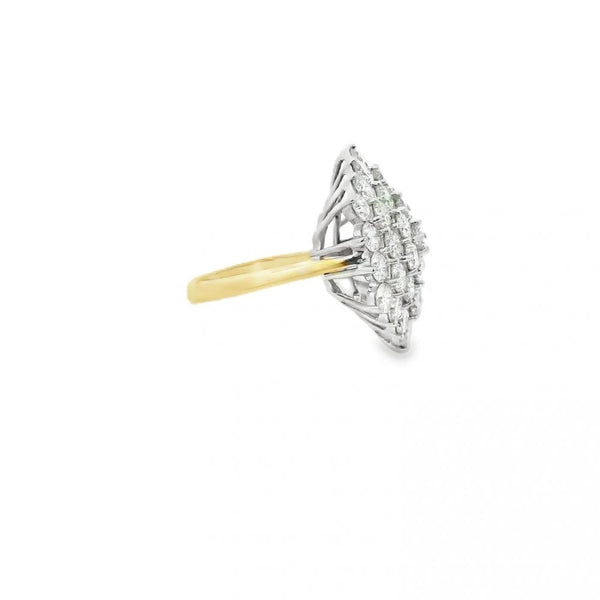 Ladies 18ct Yellow Gold Diamond Cluster Ring - 5.18ct - N½