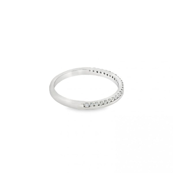18ct White Gold Diamond Set 2mm Wedding Ring - 2.2g - Size M