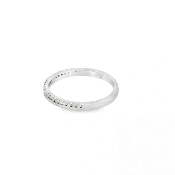 18ct White Gold Diamond Set 2mm Wedding Ring - 2.2g - Size M