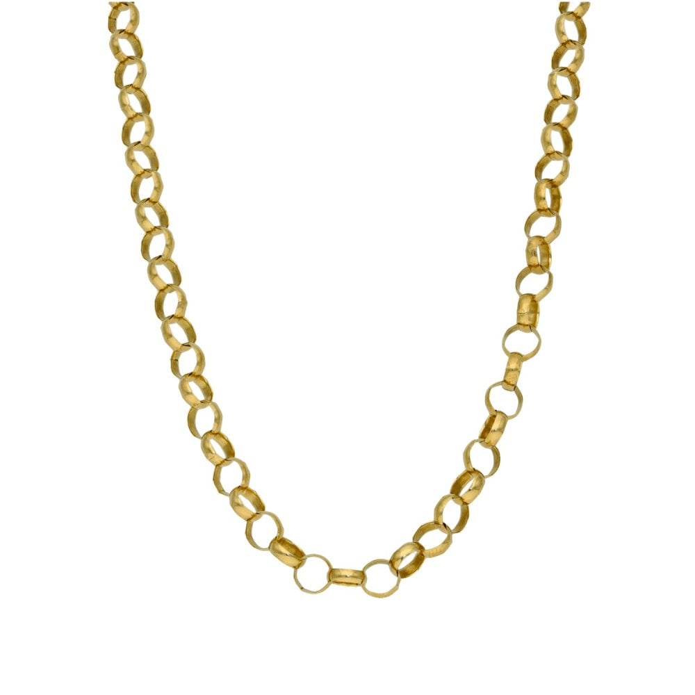 9ct Yellow Gold Belcher Chain - 22" - 10.3g