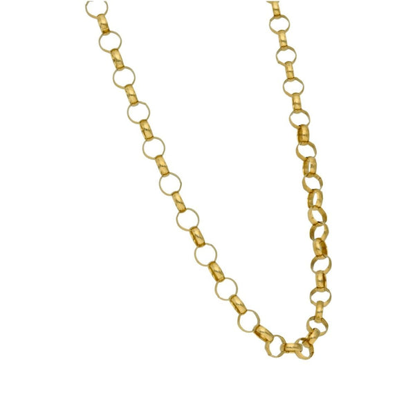 9ct Yellow Gold Belcher Chain - 22" - 10.3g