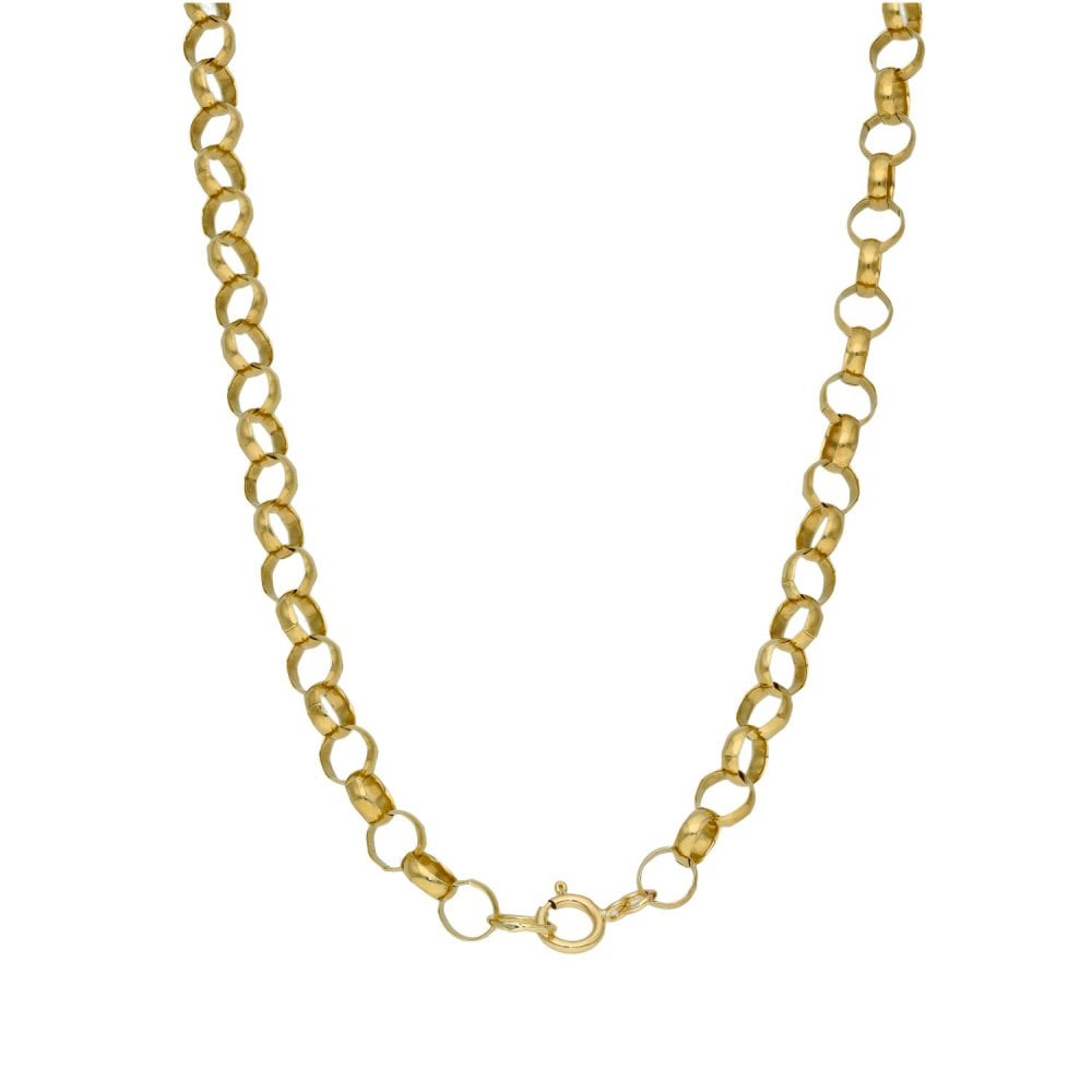 9ct Yellow Gold Belcher Chain - 22" - 10.3g