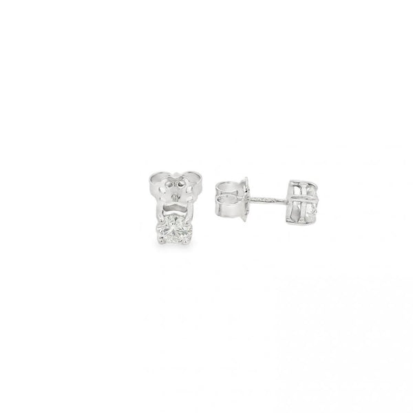Ladies 18ct White Gold Diamond Stud Earrings - 1.00ct