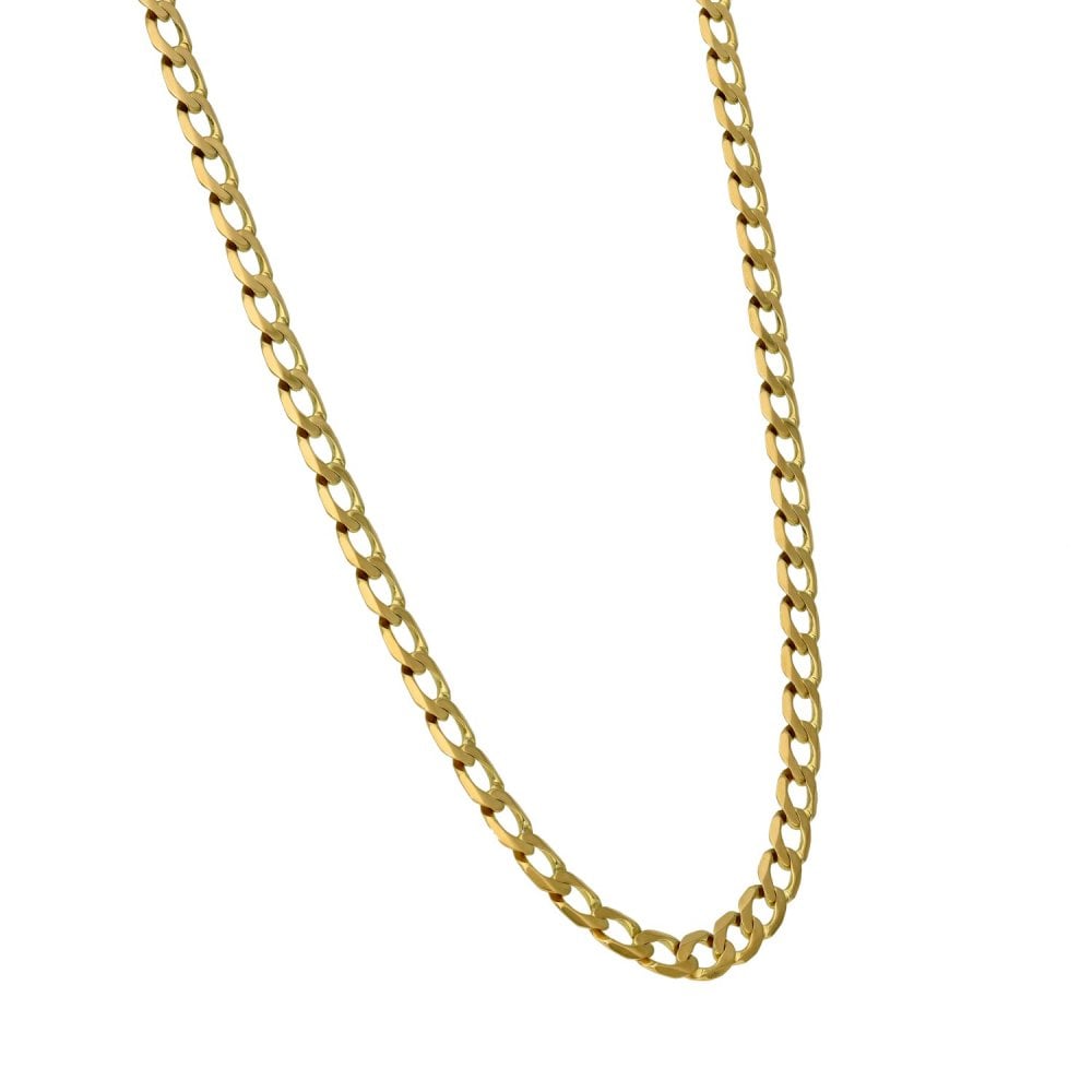 9ct Yellow Gold Curb Chain - 22" - 12.3g