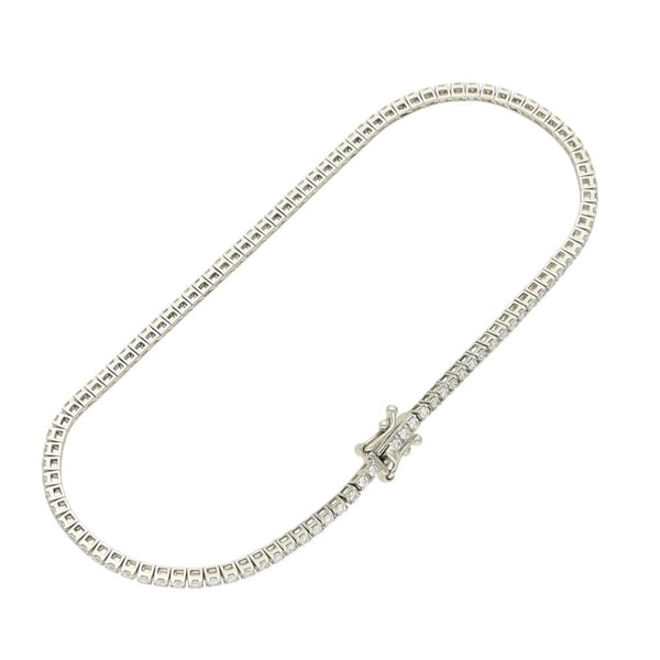 Platinum Diamond Tennis Bracelet - 7" - 6.4g - 1.00ct
