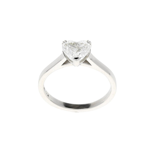 Platinum Heart Cut Diamond Engagement Ring -  1.02ct - 4.0g