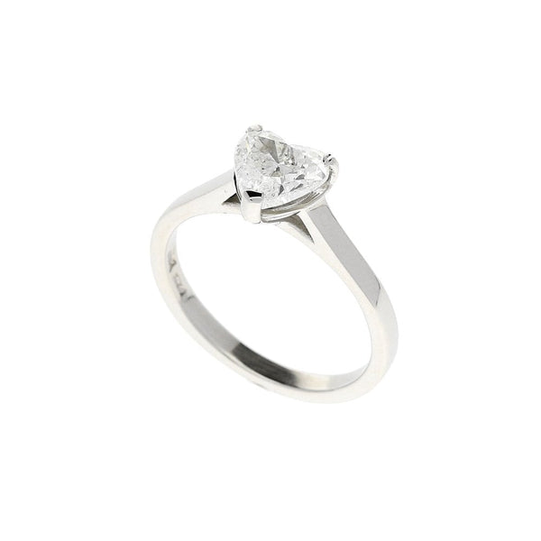 Platinum Heart Cut Diamond Engagement Ring -  1.02ct - 4.0g