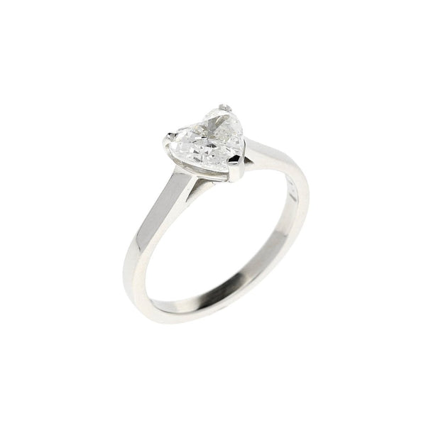 Platinum Heart Cut Diamond Engagement Ring -  1.02ct - 4.0g