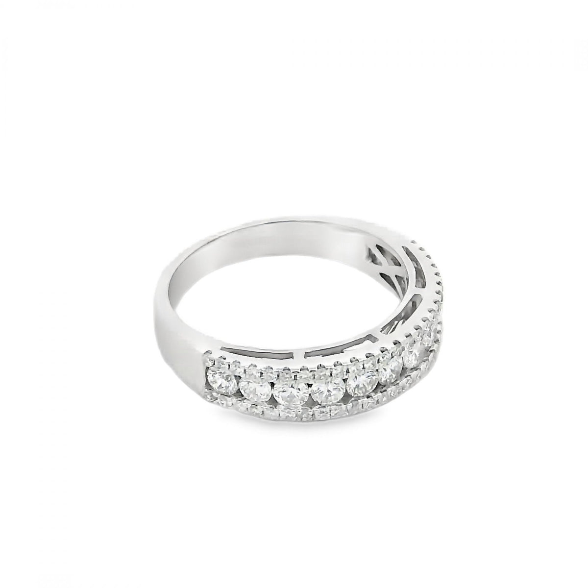 18ct White Gold Diamond Set Half Eternity Ring - 0.80ct