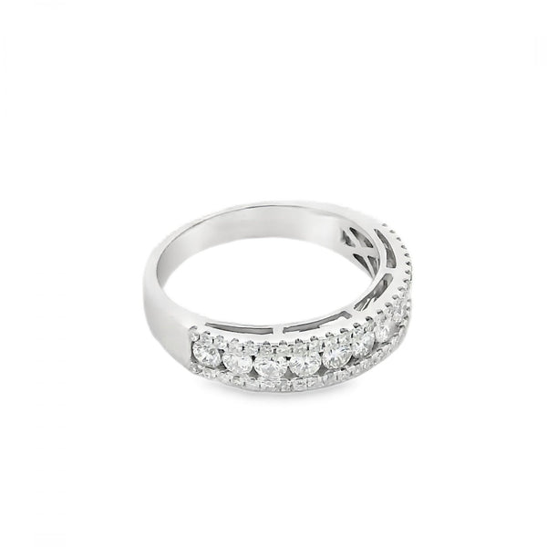 18ct White Gold Diamond Set Half Eternity Ring - 0.80ct