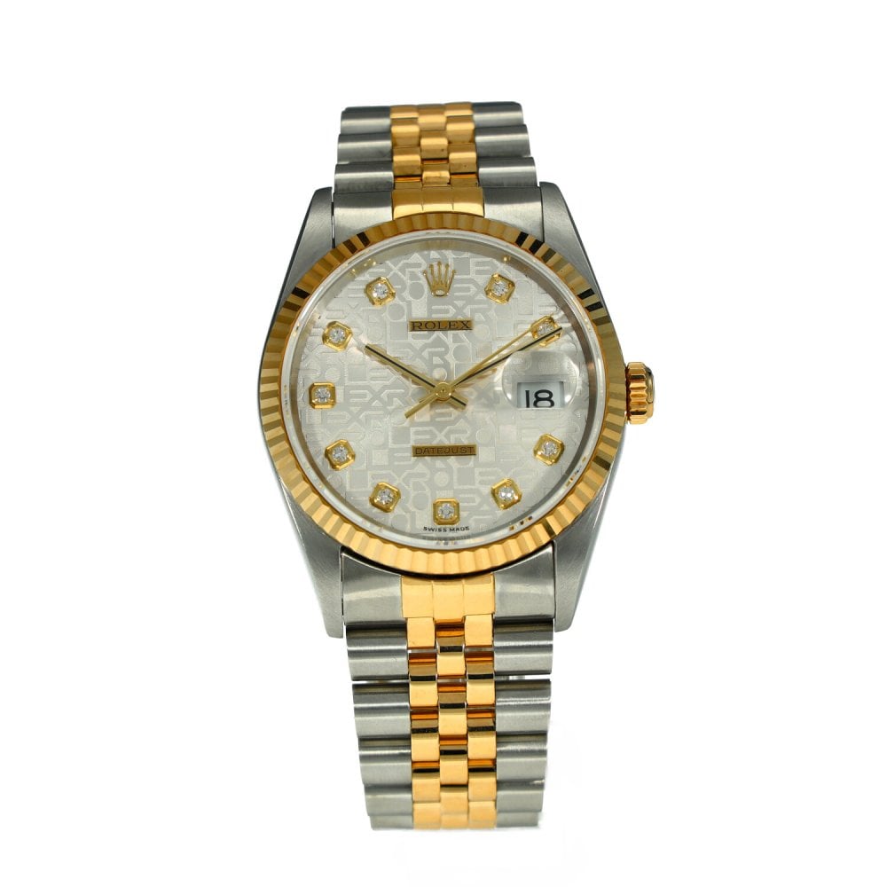 Datejust 36 16233 - Gents Watch - Silver Diamond Dial - 2003.