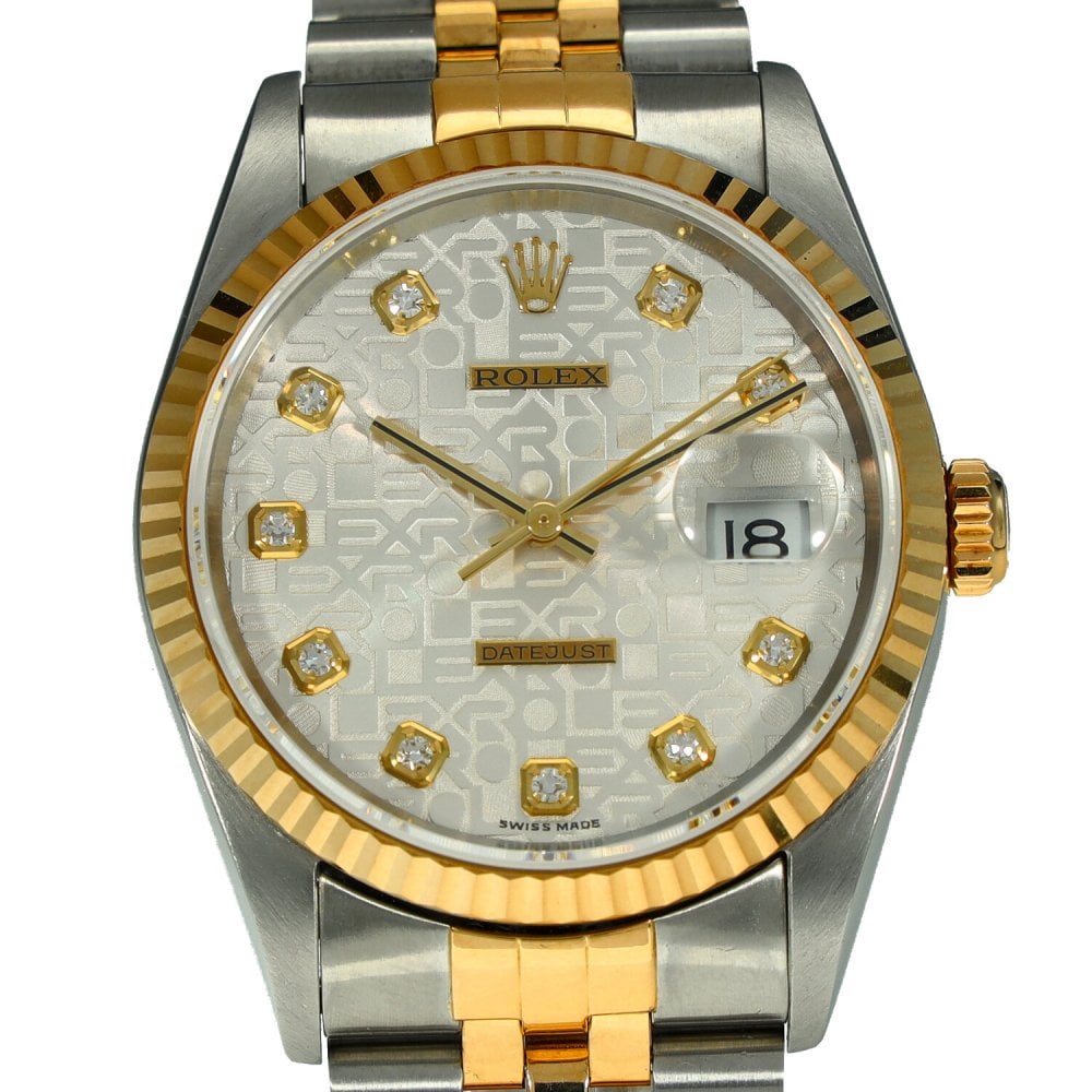 Datejust 36 16233 - Gents Watch - Silver Diamond Dial - 2003.