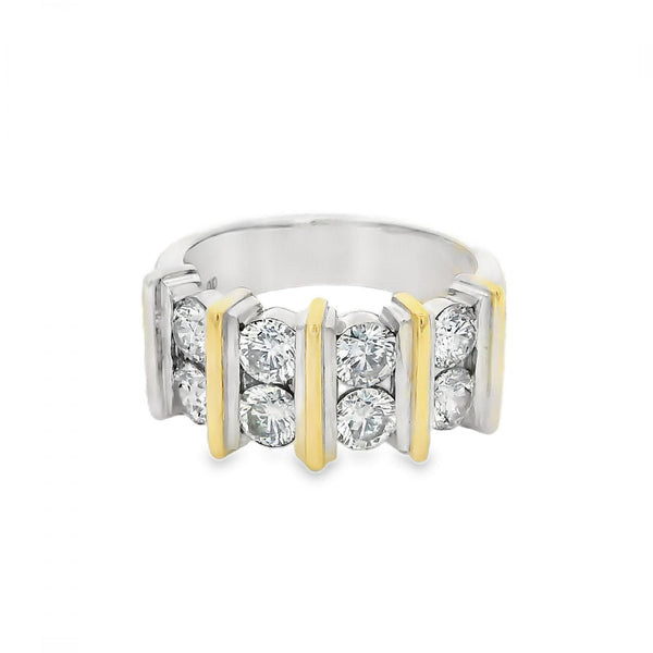 18ct White Gold Double Row Diamond Eternity Ring - 2.00ct