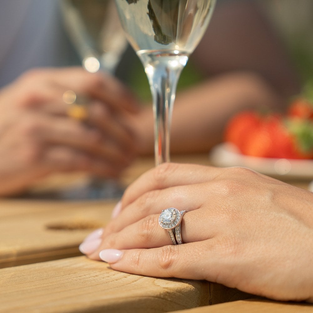 2.50ct Platinum Certified Diamond Halo Engagement Ring - D/SI1