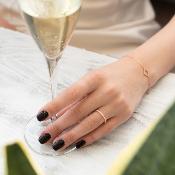 Ladies 18ct Rose Gold Open Diamond Set Bracelet