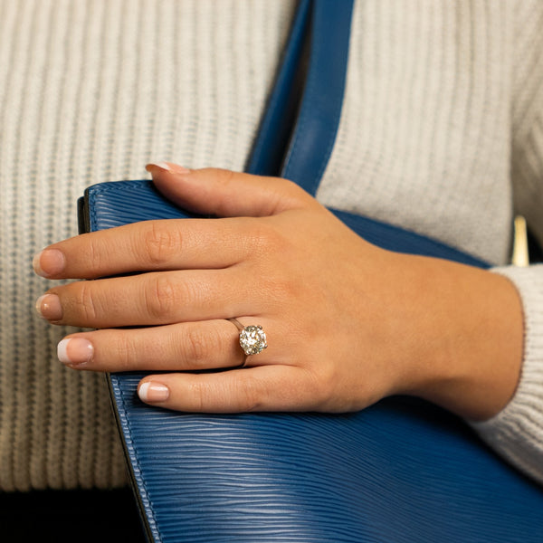Ladies Platinum Diamond Engagement Ring - Size M½ - 5.02ct