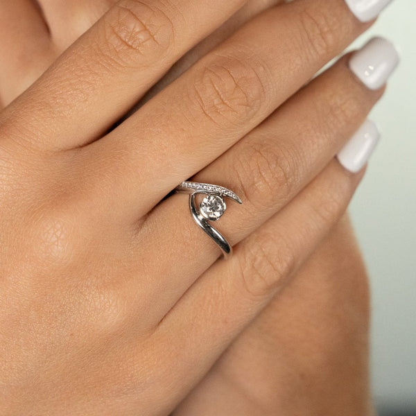 Entwined Inward Engagement Ring - Platinum & 0.50ct Diamond