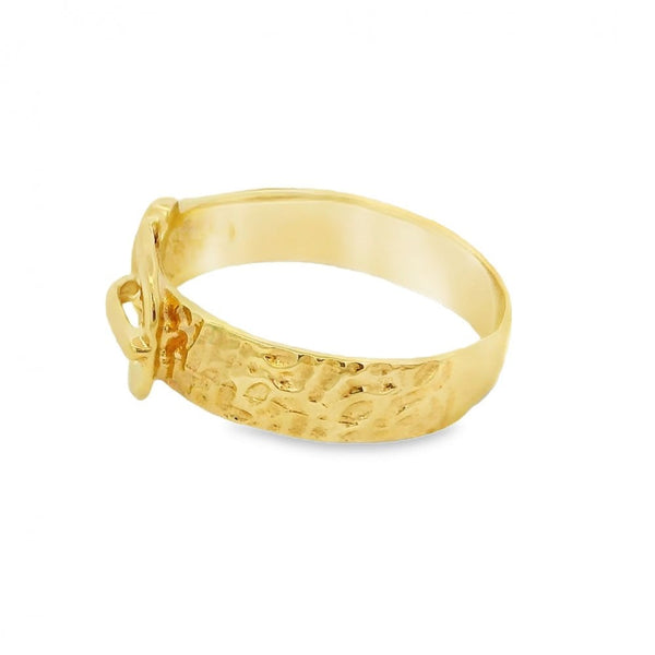 Gents 9ct Yellow Gold Buckle Ring - Size X½ - 11mm