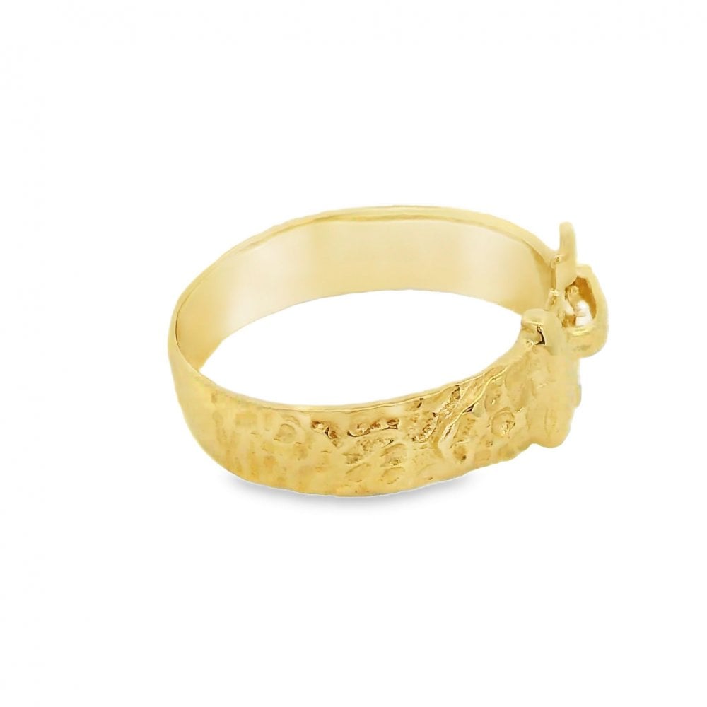 Gents 9ct Yellow Gold Buckle Ring - Size X½ - 11mm
