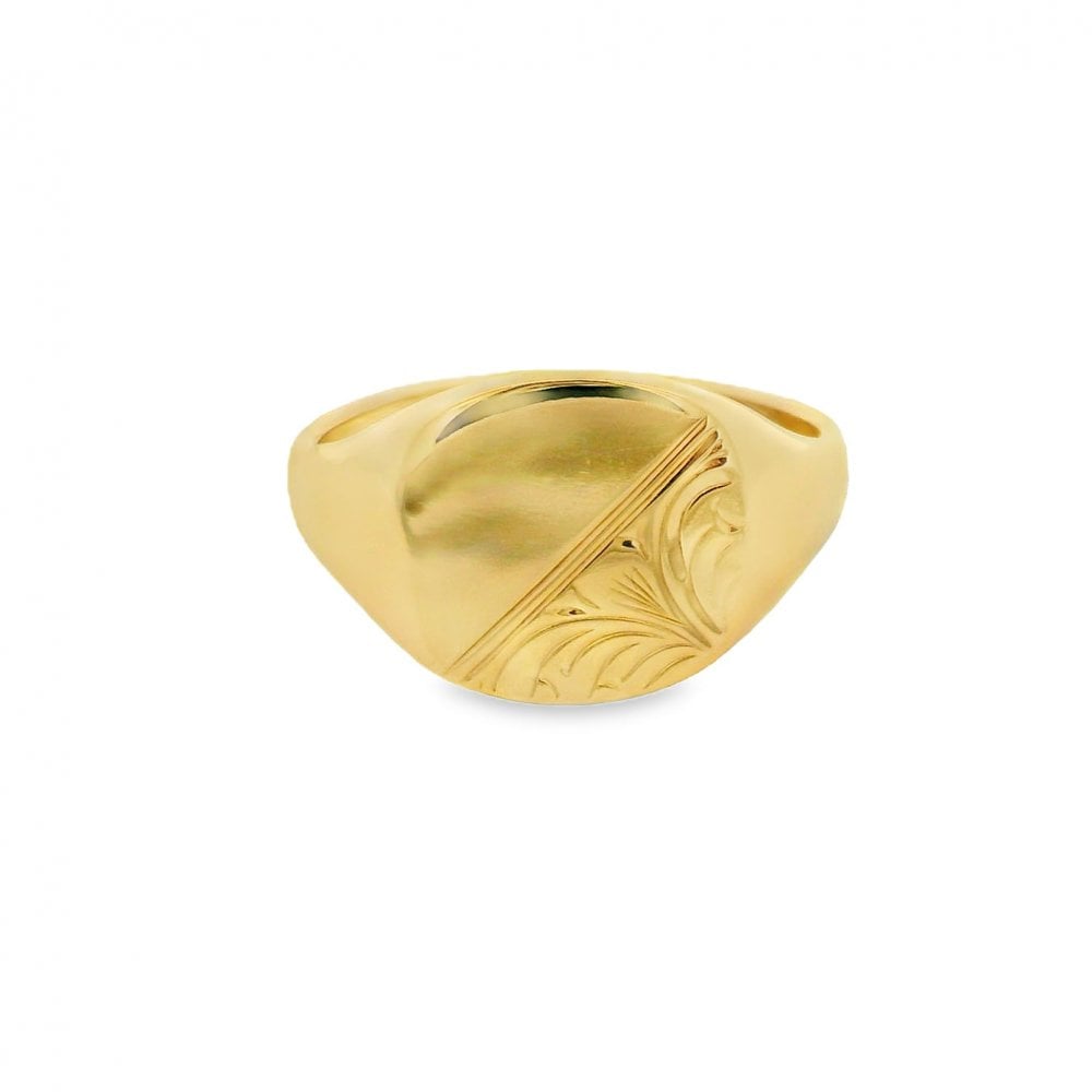 Gents 9ct Yellow Gold Signet Ring - Size U - 13mm