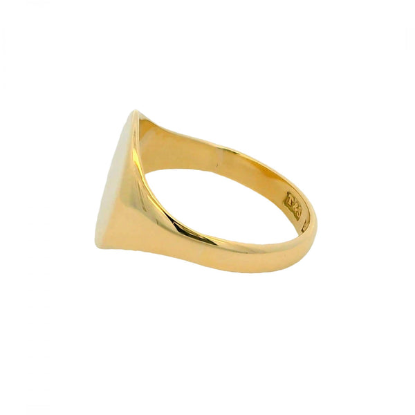 Gents 9ct Yellow Gold Oval Signet Ring - Size R - 14mm
