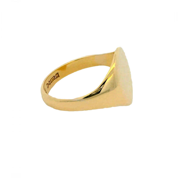Gents 9ct Yellow Gold Oval Signet Ring - Size R - 14mm