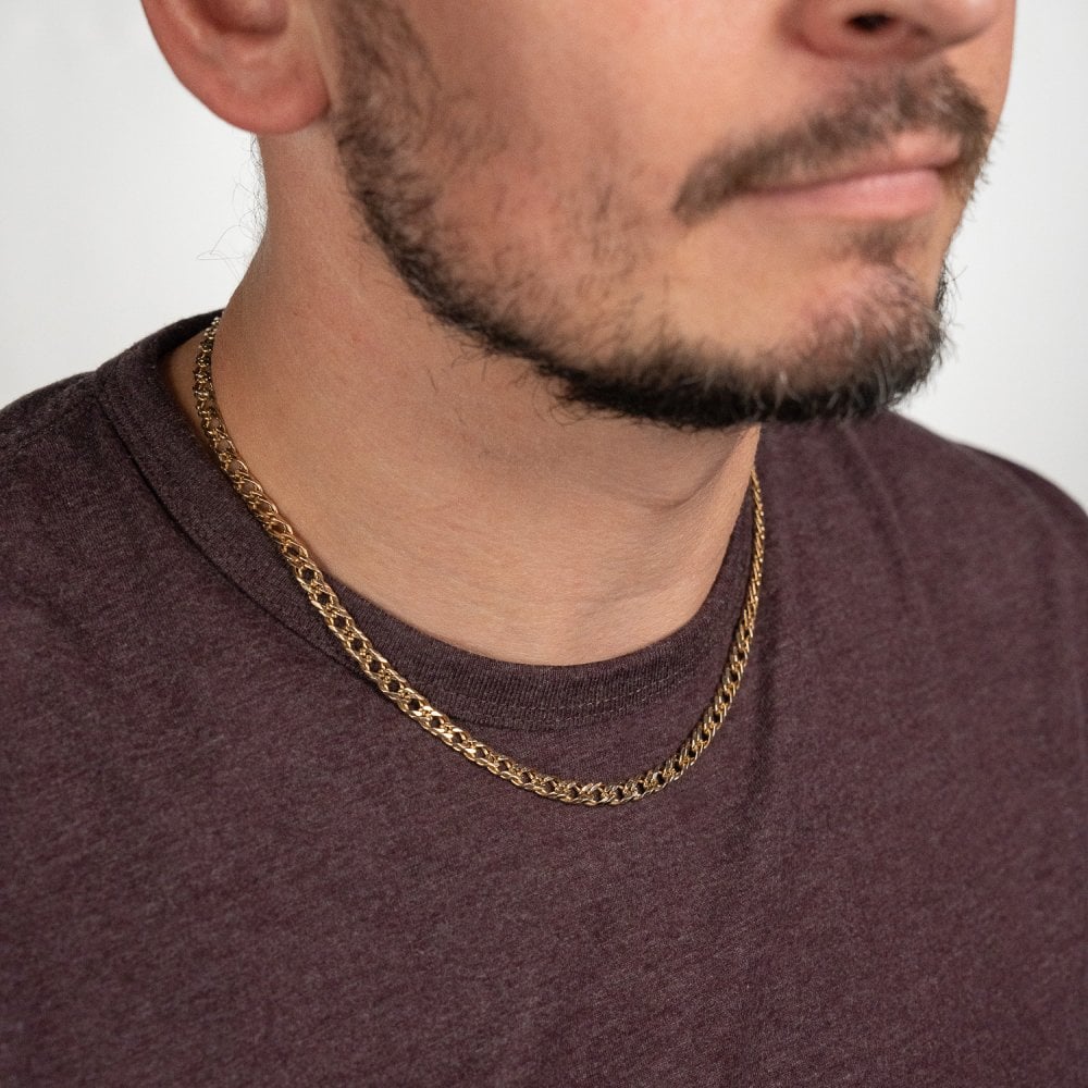 9ct Yellow Gold 18" Double Curb Chain - 21.5g