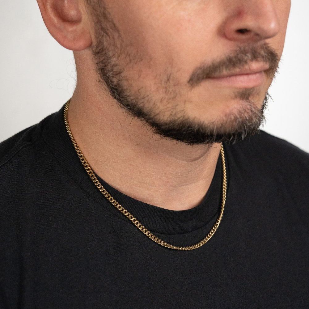 9ct Yellow Gold Curb Chain - 19" - 24.4g