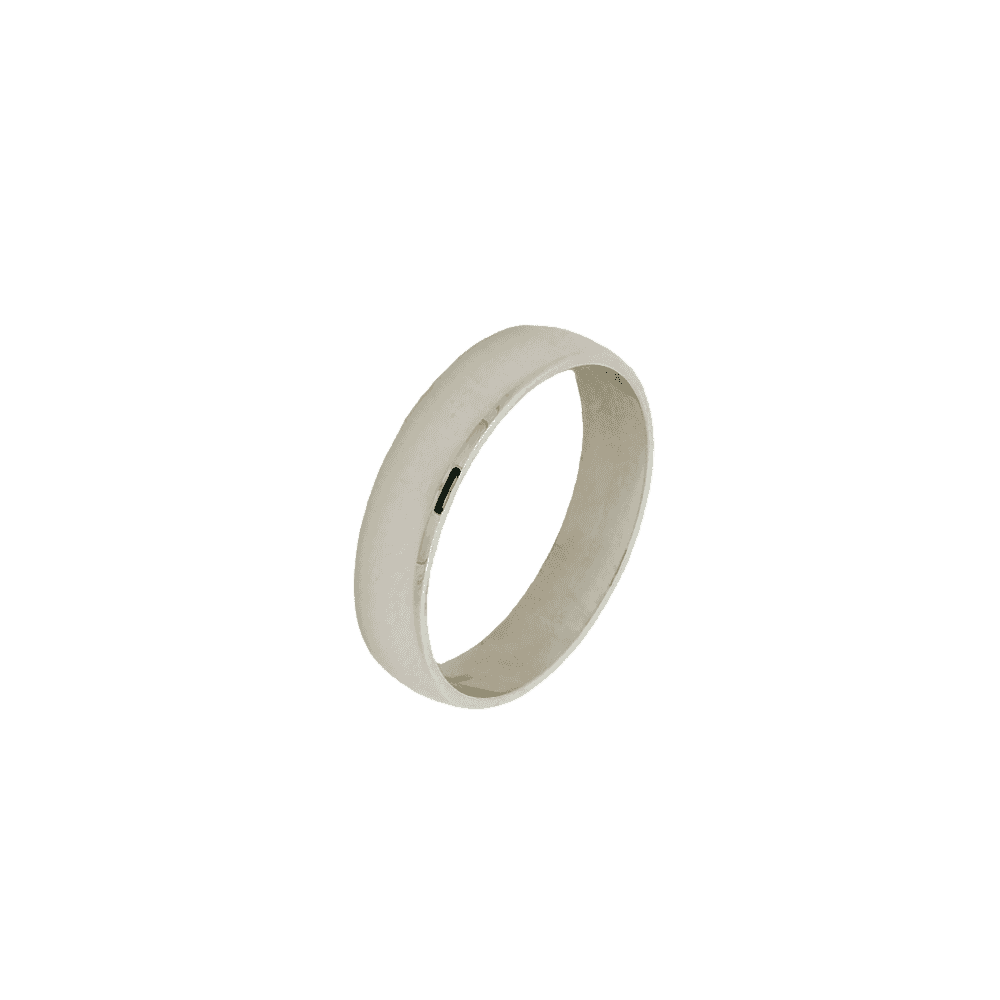 Elegant 4mm D-Shaped Wedding Ring in 9ct White Gold