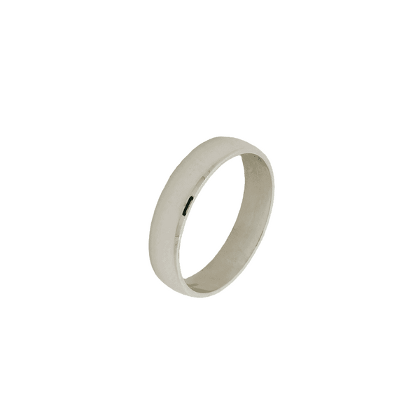 Elegant 4mm D-Shaped Wedding Ring in 9ct White Gold