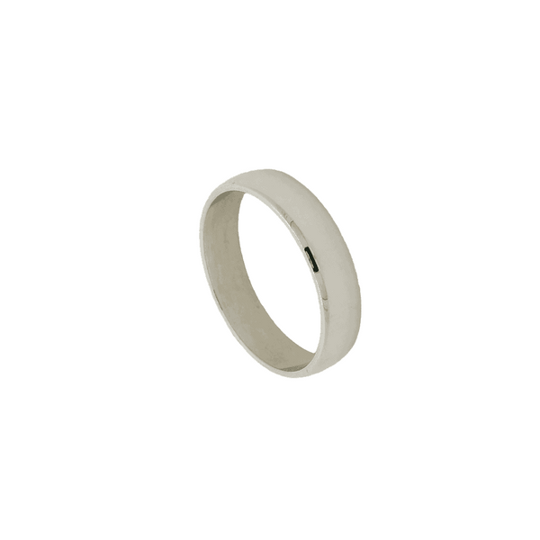 Elegant 4mm D-Shaped Wedding Ring in 9ct White Gold