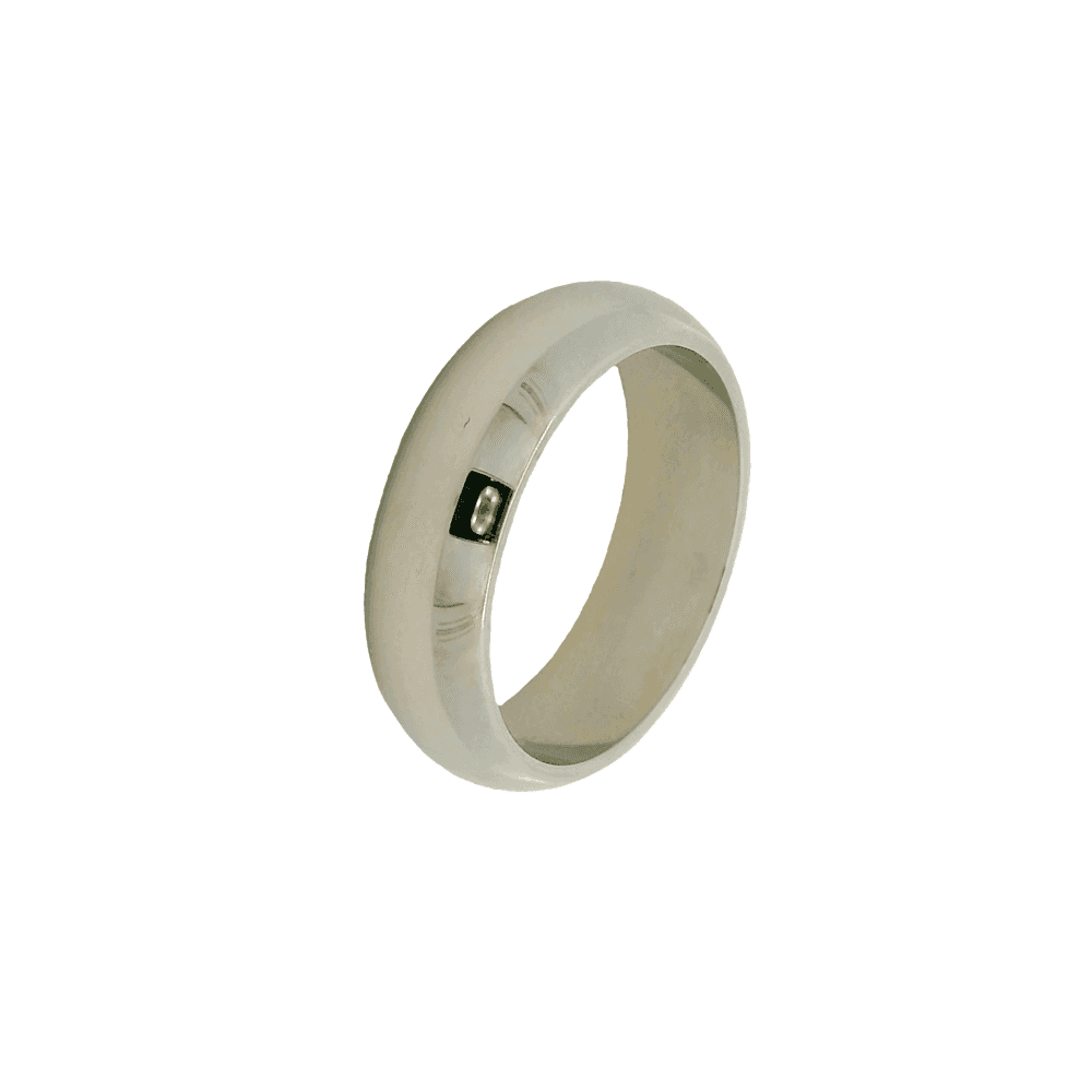Ladies Platinum D-Shape Wedding Band - 6mm - Size Q