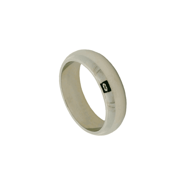 Ladies Platinum D-Shape Wedding Band - 6mm - Size Q