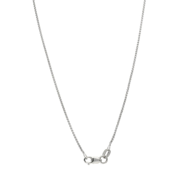 18ct White Gold Diamond Art Deco Pendant & Necklace - 18" - 7.4g