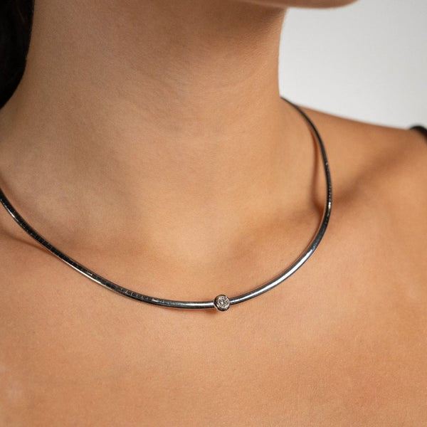 Ladies 18ct White Gold Diamond Necklet - 18" - 22.5g