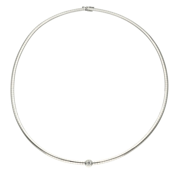 Ladies 18ct White Gold Diamond Necklet - 18" - 22.5g