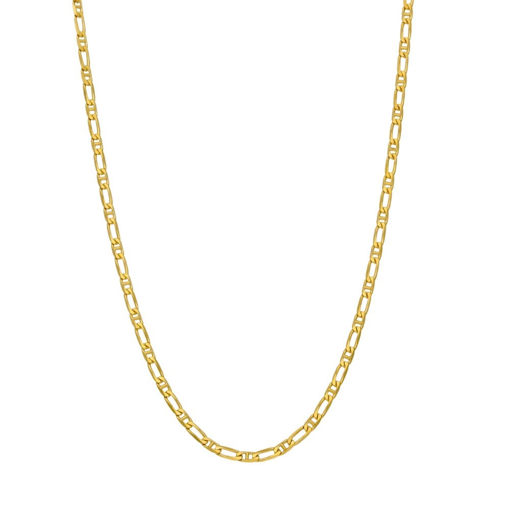 Ladies 9ct Yellow Gold Anchor Curb Chain - 16" - 2.9g
