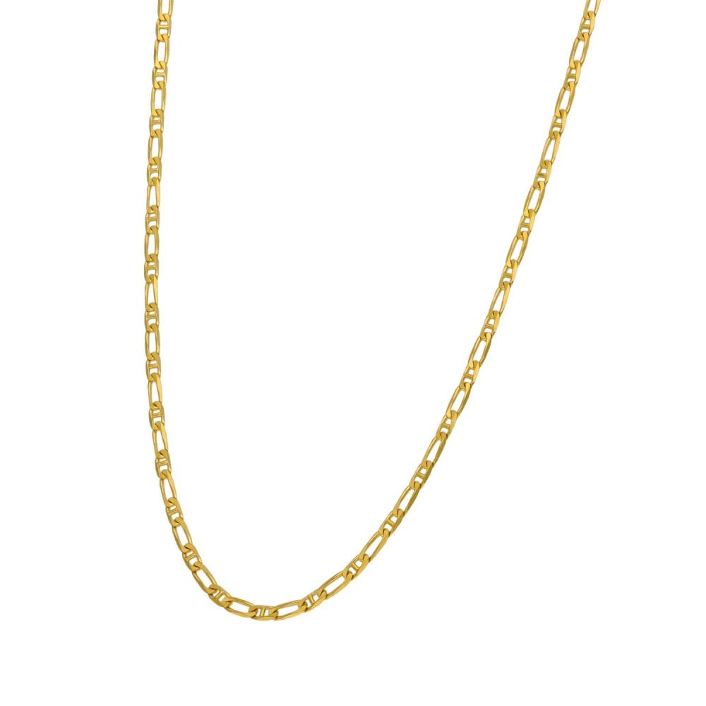 Ladies 9ct Yellow Gold Anchor Curb Chain - 16" - 2.9g