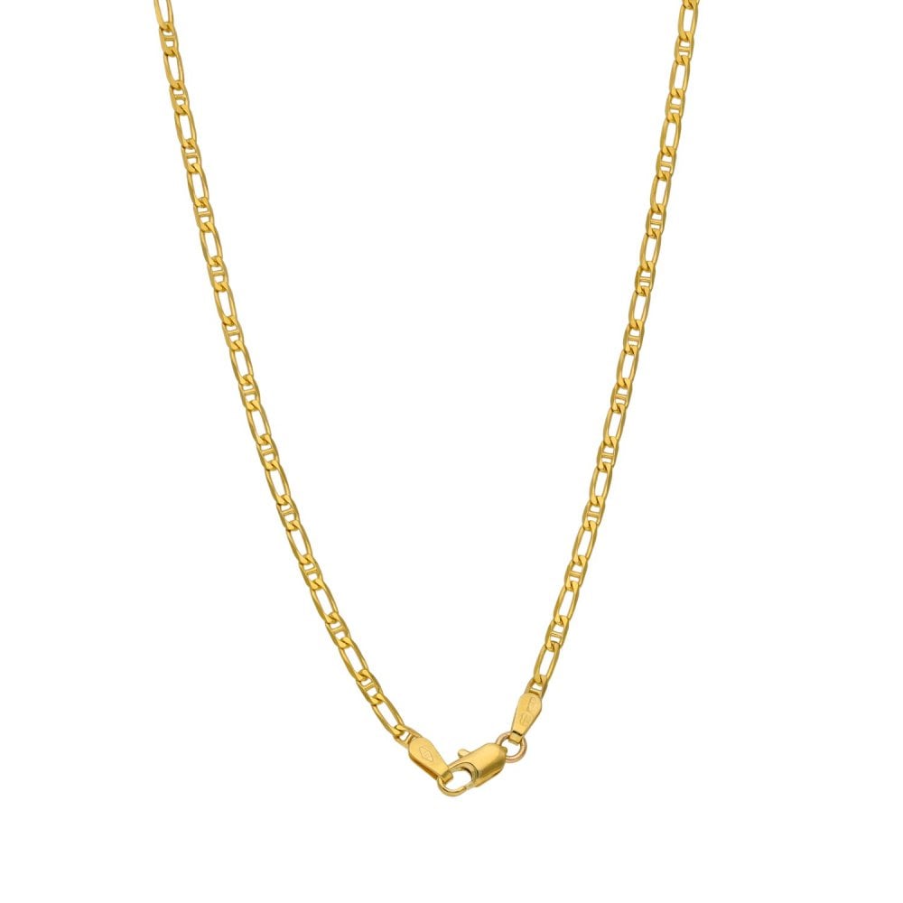 Ladies 9ct Yellow Gold Anchor Curb Chain - 16" - 2.9g