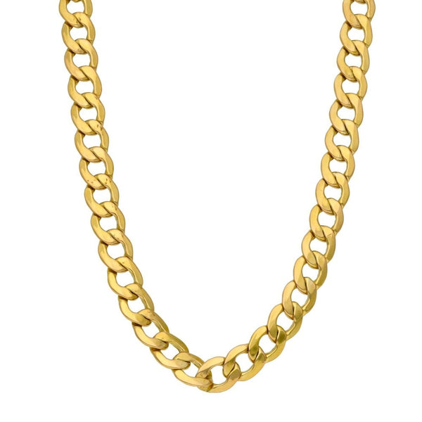 Gents 9ct Yellow Gold Hollow Curb Chain - 18" - 14.3g