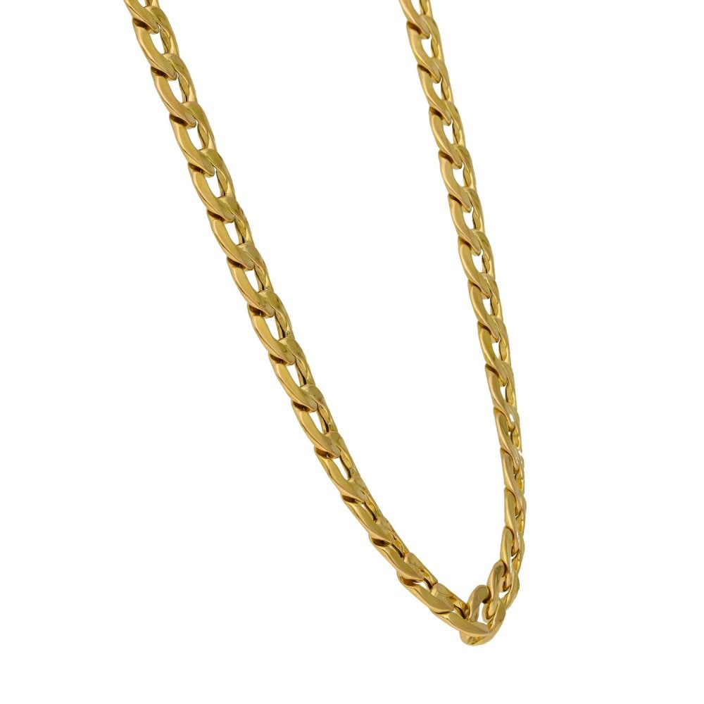 Gents 9ct Yellow Gold Hollow Curb Chain - 18" - 14.3g