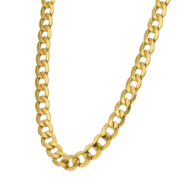 Gents 9ct Yellow Gold Hollow Curb Chain - 18" - 14.3g