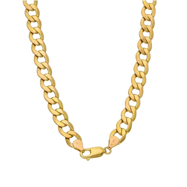 Gents 9ct Yellow Gold Hollow Curb Chain - 18" - 14.3g