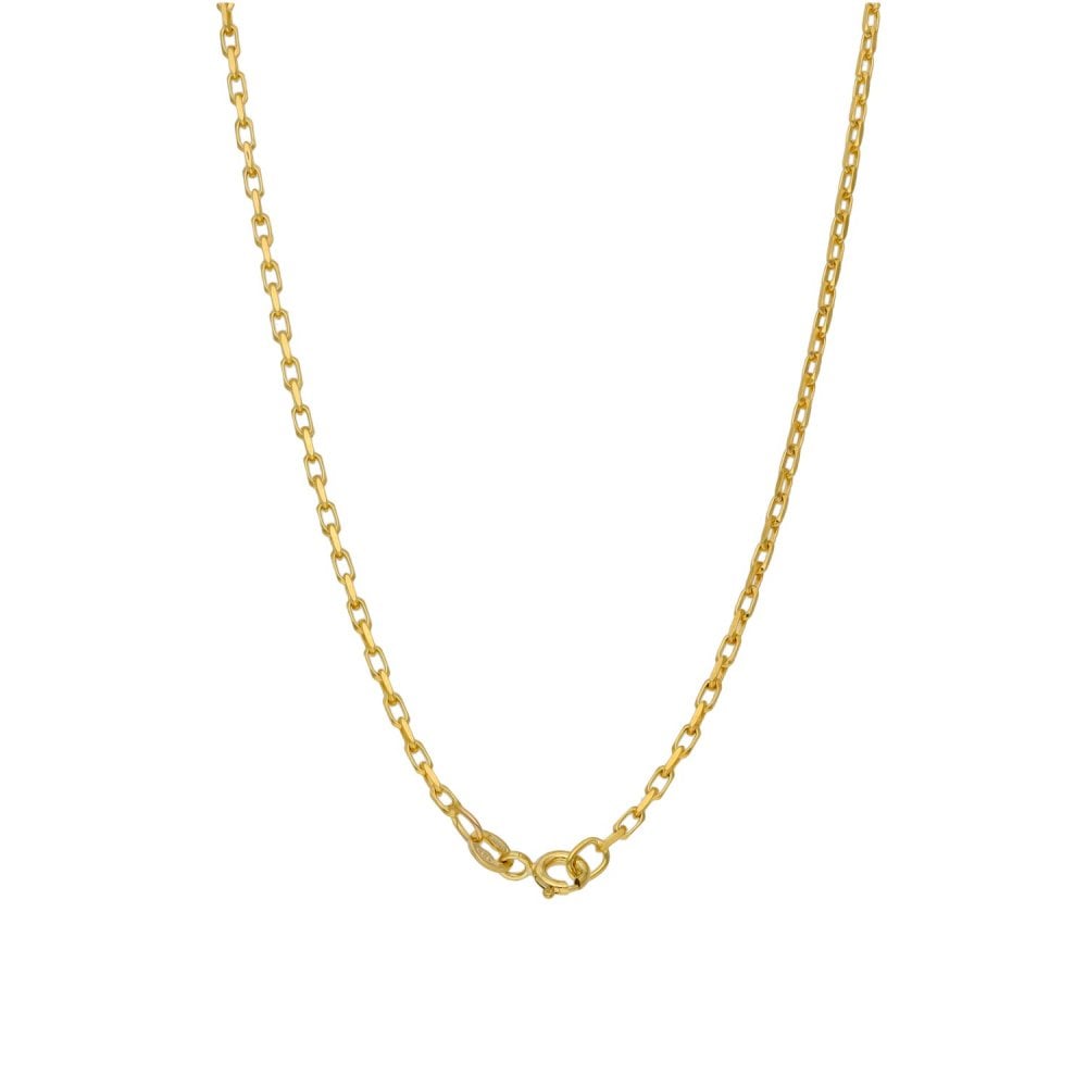 Ladies 9ct Yellow Gold Oval Belcher Chain - 22" - 4.0g