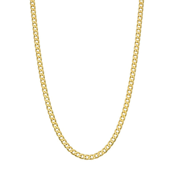 9ct Yellow Gold Solid Curb Chain - 18" - 6.9g